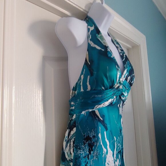 Adrianna Pappell 100% Silk Beaded Babydoll Empire Waist Prom Evening Dress 6 - Picture 3 of 16